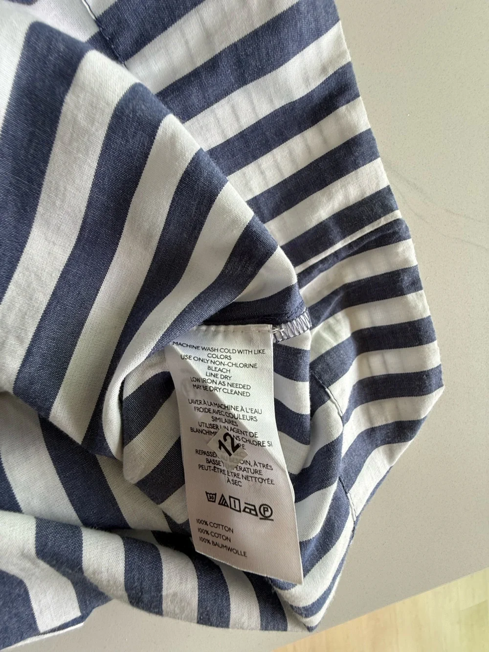 Anthropologie Darcey Popover Swing Top Blue Pattern Size L